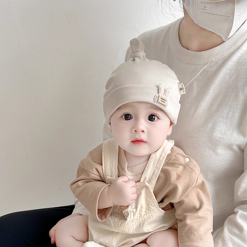 婴幼儿帽子春秋季护囱门新生儿胎帽男女宝宝小月龄囟门可爱套头帽