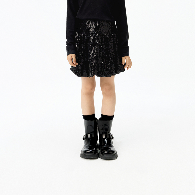 小酒窝同款littlemoco童装25冬装新款珠片绣短裙半身裙裙子时髦