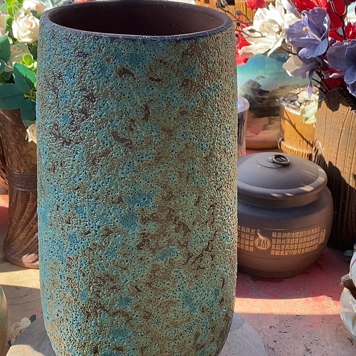 花盆紫砂口15.5高度34绿色