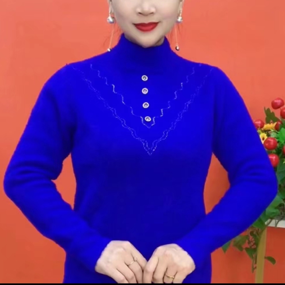 2025新款宽松中老年妈妈装时尚洋气双面绒加厚款保暖内搭外穿2411