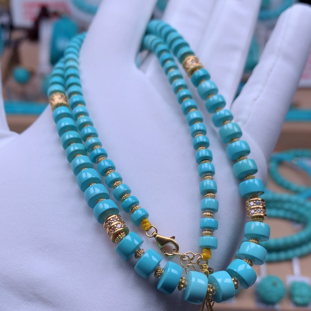 绿松石银S925镀金镶嵌珠宝奇石