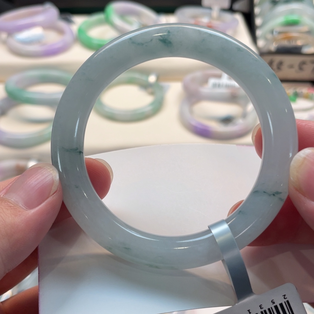 翡翠未镶嵌手镯135号 55.5圆条