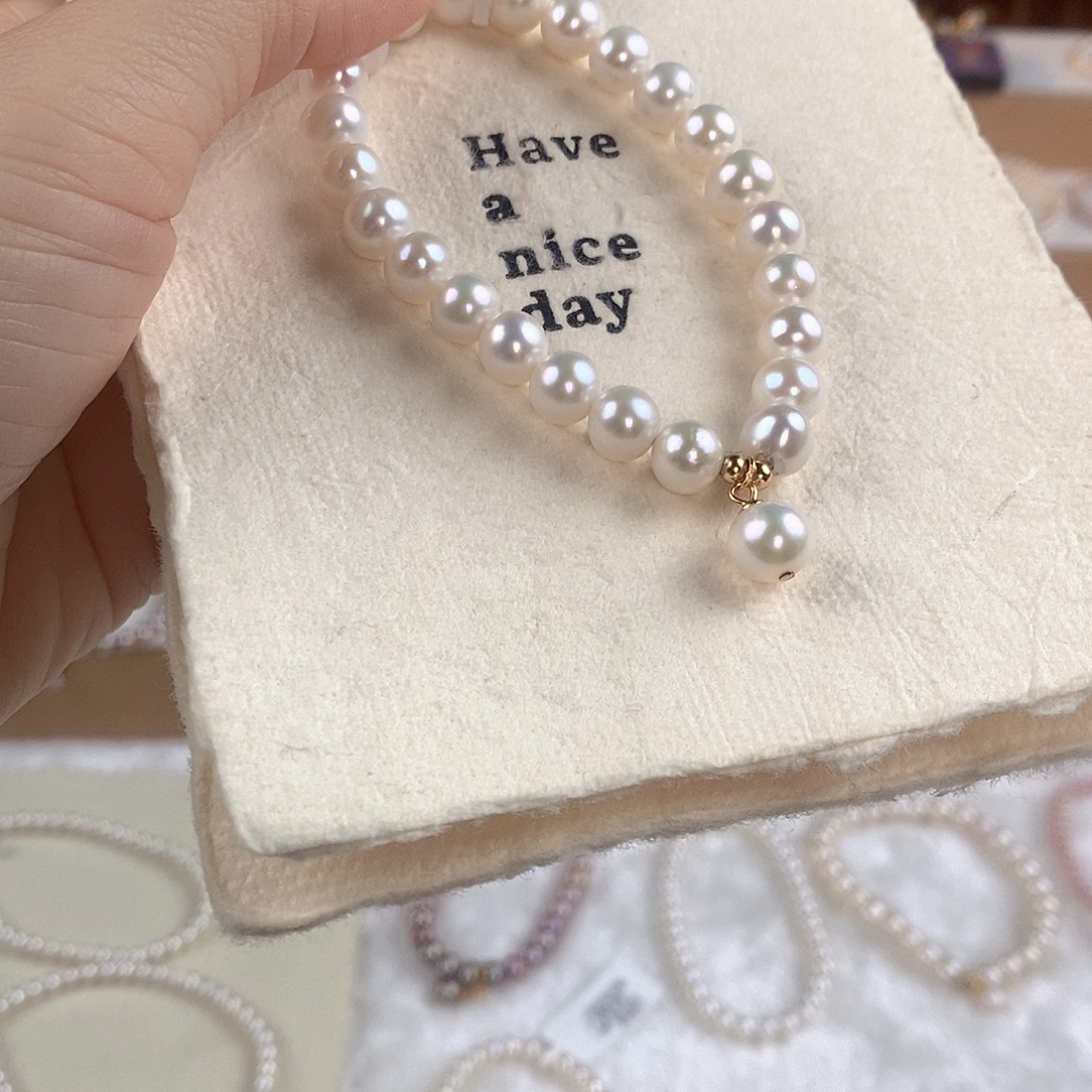 银S925镶嵌手绳淡水珍珠