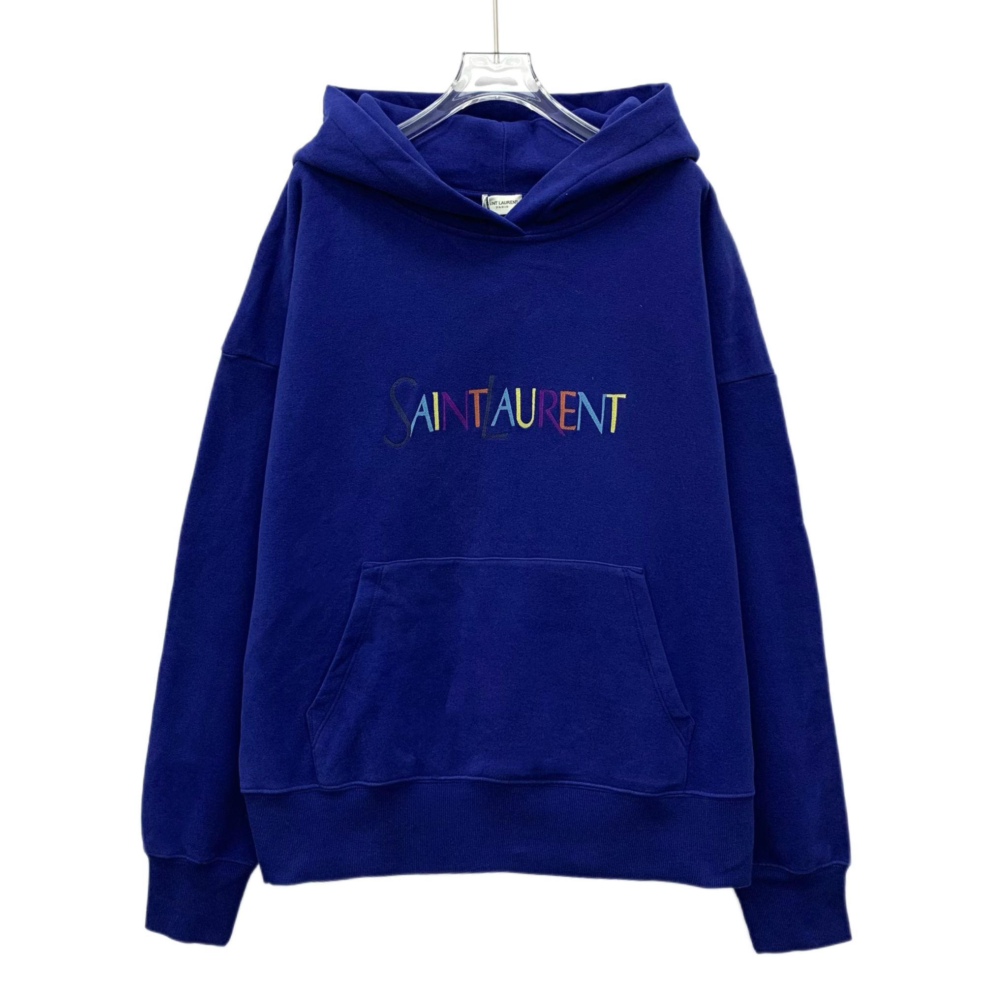 未使用 YSL/圣罗兰 EW0042 Saint Laurent 深蓝色棉长袖卫衣 M码