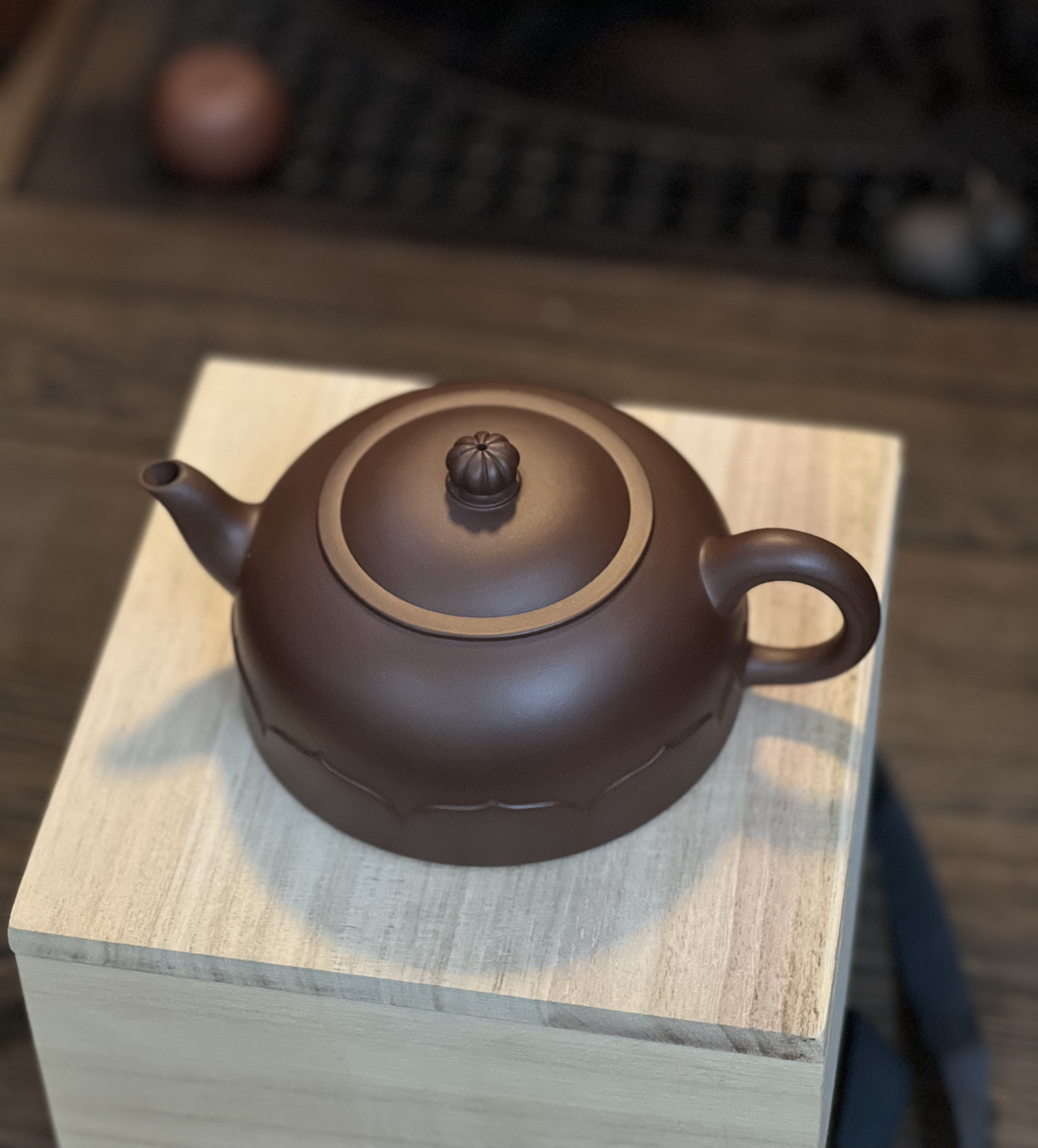 莲韵壶容量300cc原矿老紫泥精工制作 宜兴紫砂壶