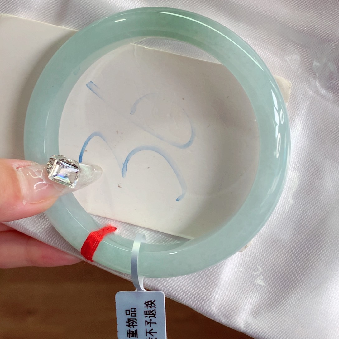 翡翠手镯未镶嵌天然缅甸翡翠A货手镯 61圈口