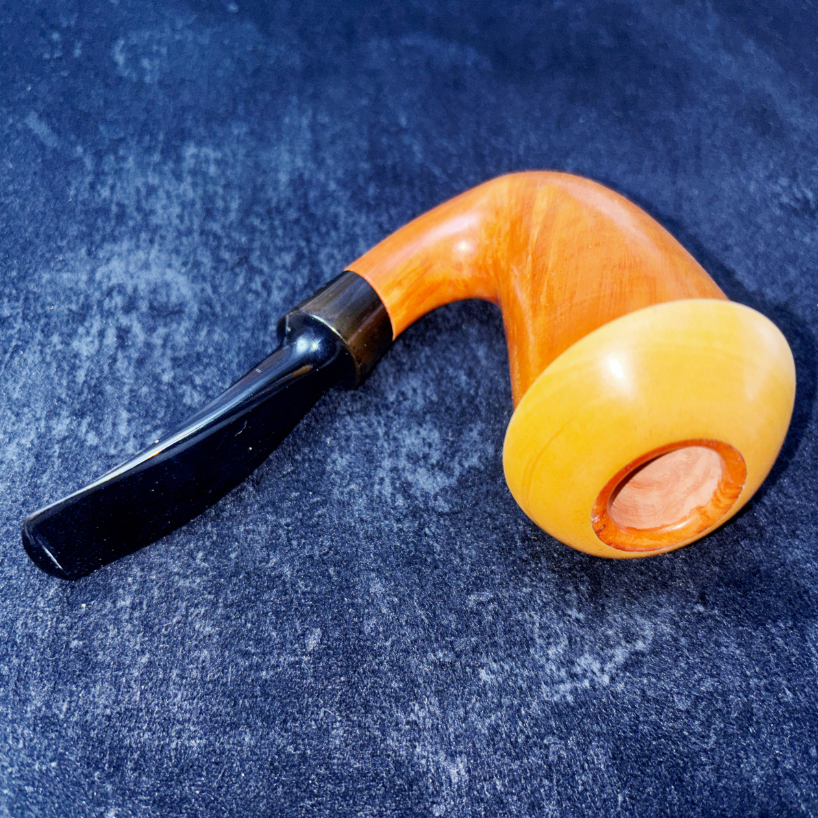 一米精品 手工石楠木烟斗 光面葫芦斗 双斗钵