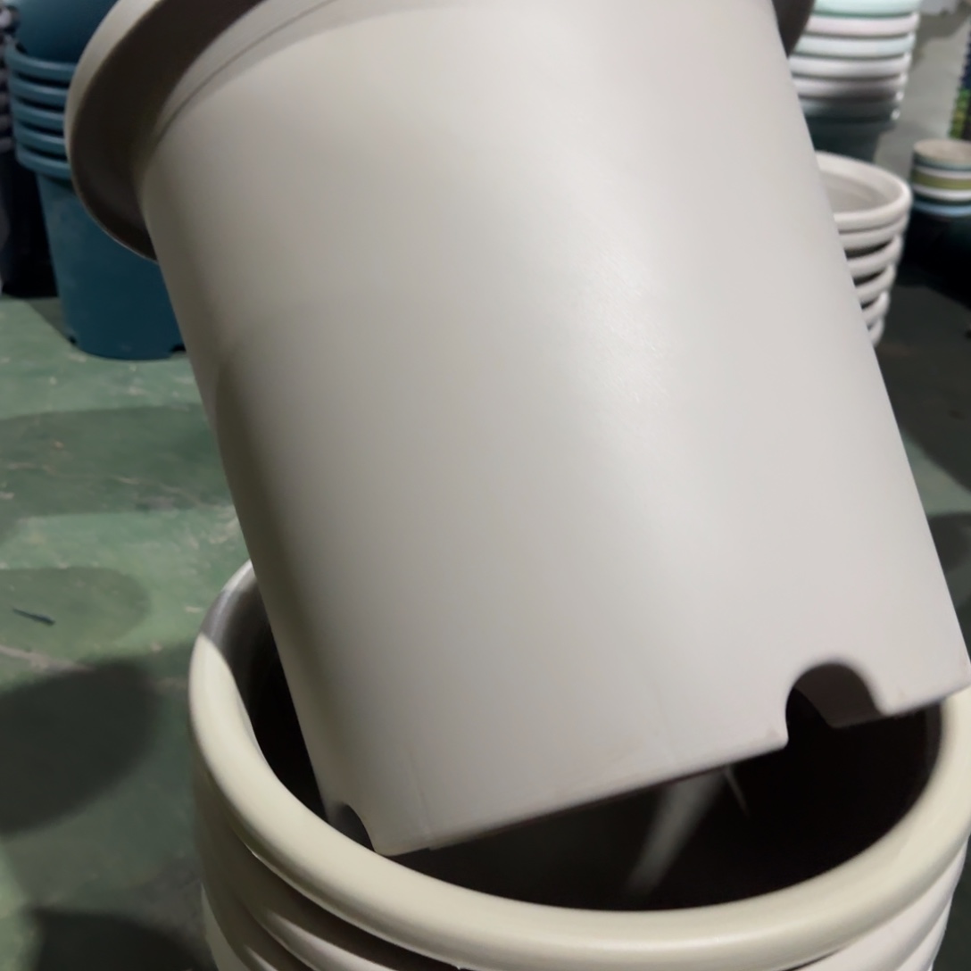 树脂四季盆8#无拖灰白微瑕3