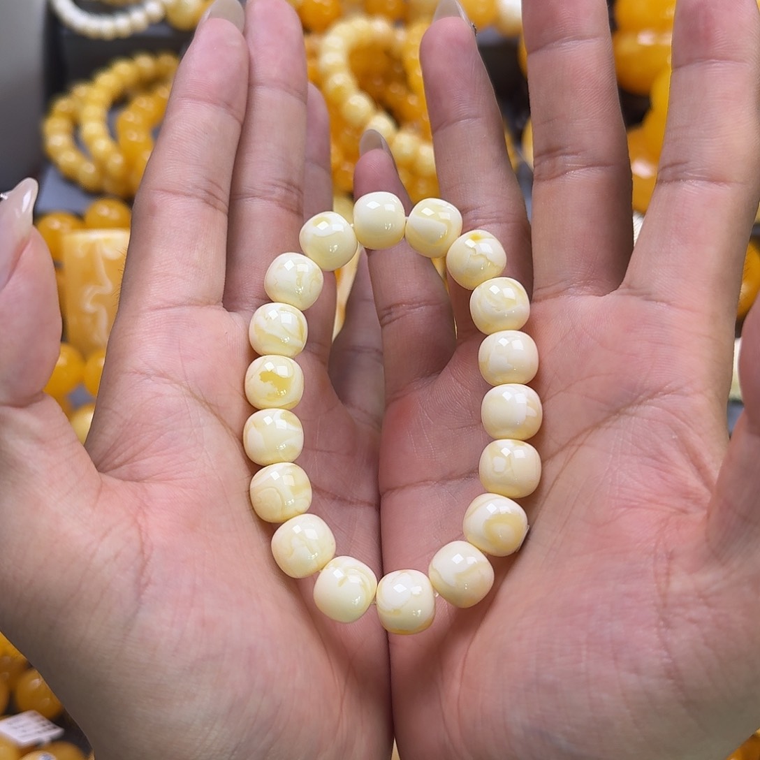 未镶嵌琥珀珠宝奇石同料12mm