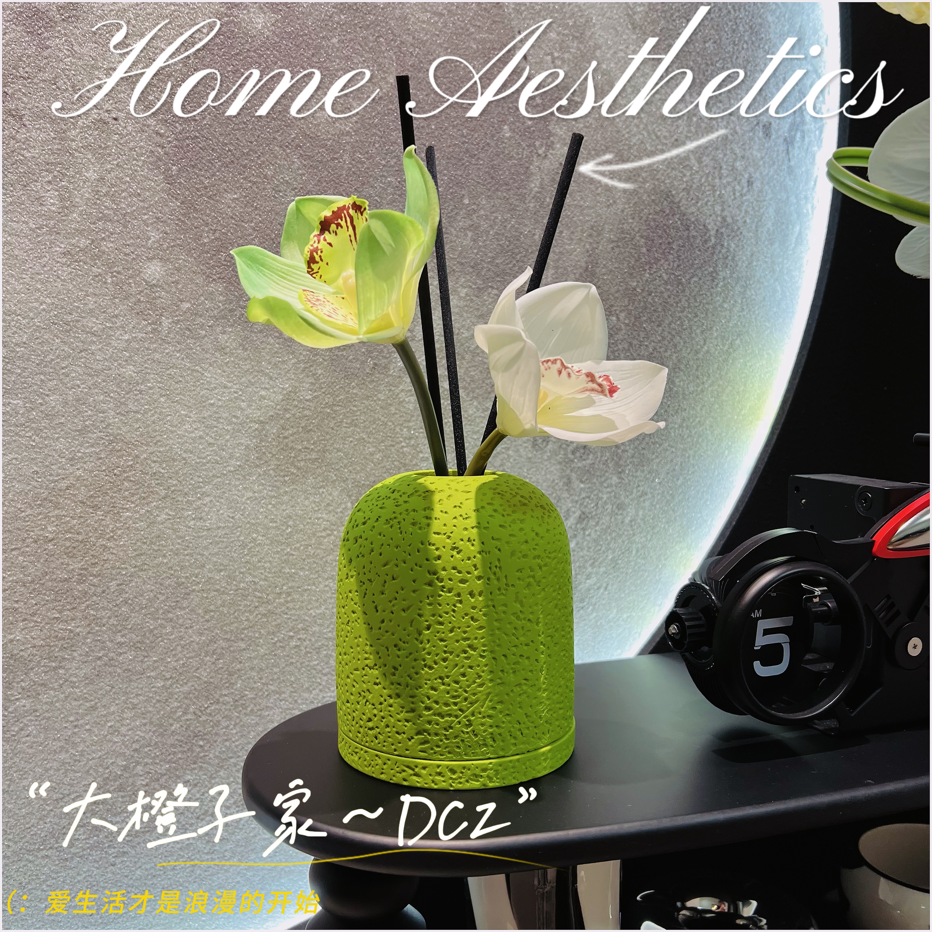 简约洞石精油香薰无火高级香卫生间卧室香氛夜灯除异味持久留香