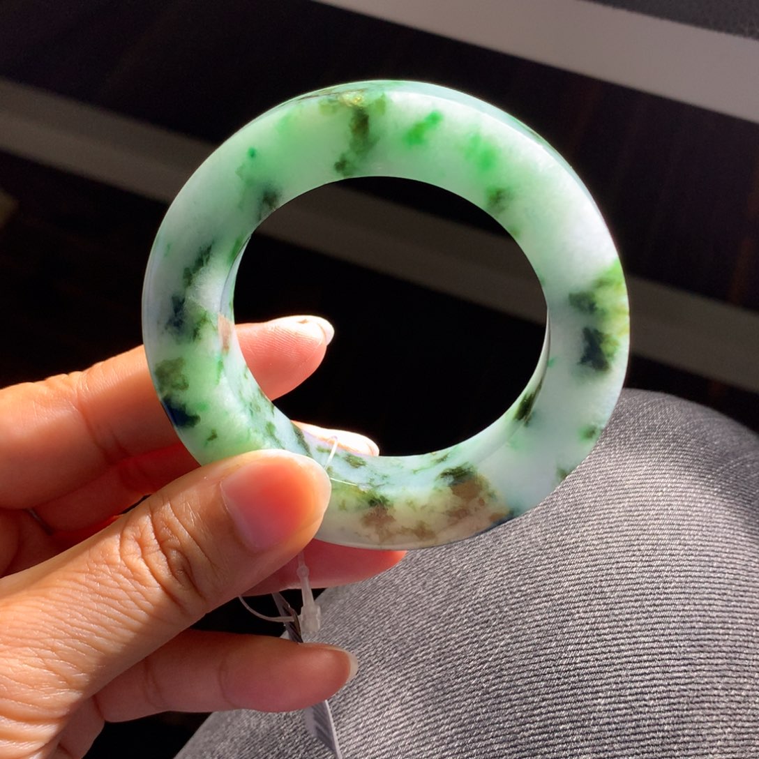 定制翡翠未镶嵌翡翠手镯56-60正，紫不失色