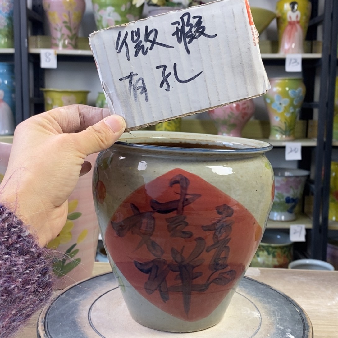 景德镇手工手绘陶瓷花盆