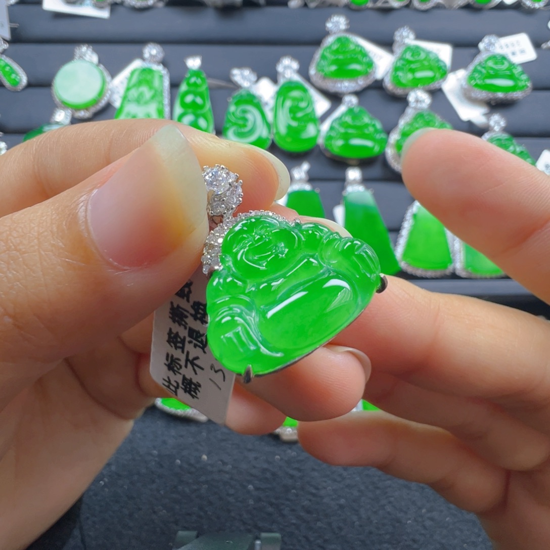 翡翠银S925镶嵌颈饰