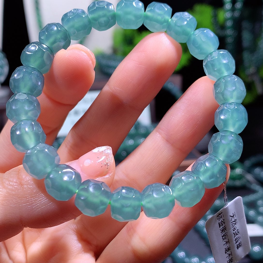 翡翠未镶嵌手链天然a货翡翠手串9.6mm