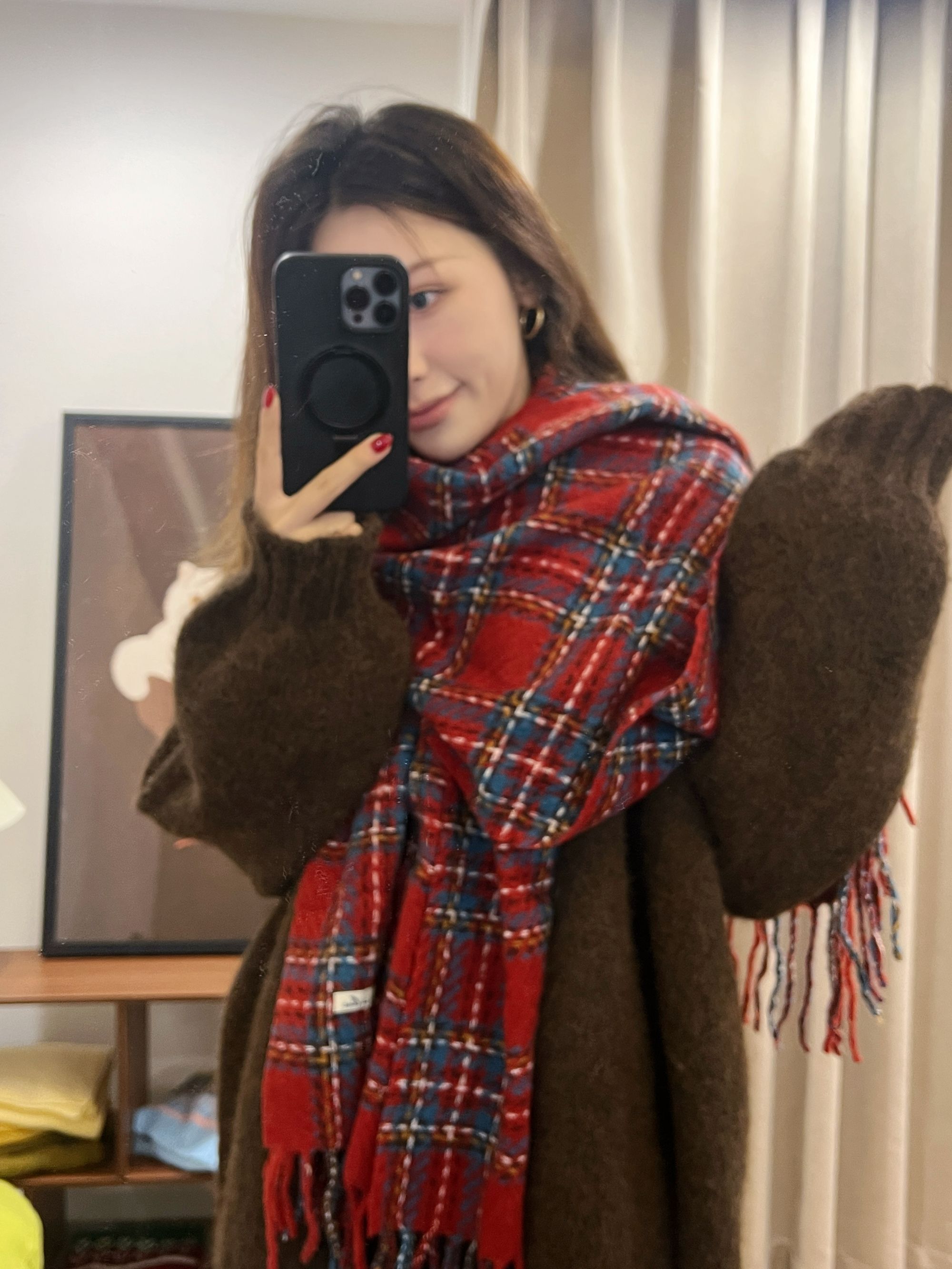 【圣诞特制】雪夜炉火氛围感圣诞风围巾披肩