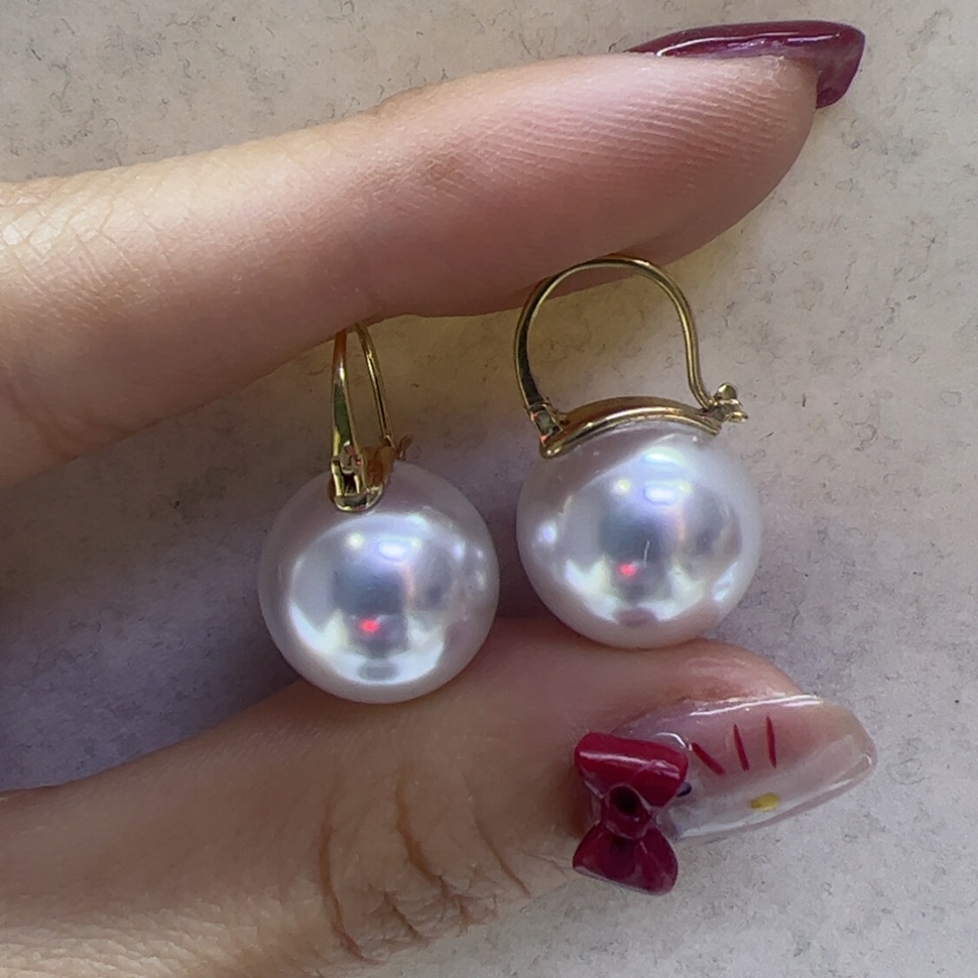 淡水珍珠耳饰18K金镶嵌