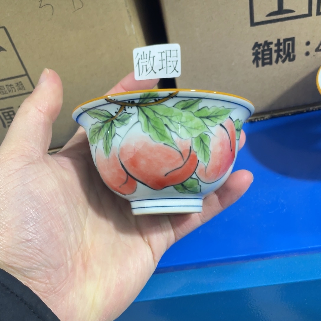 釉下手绘茶具微瑕