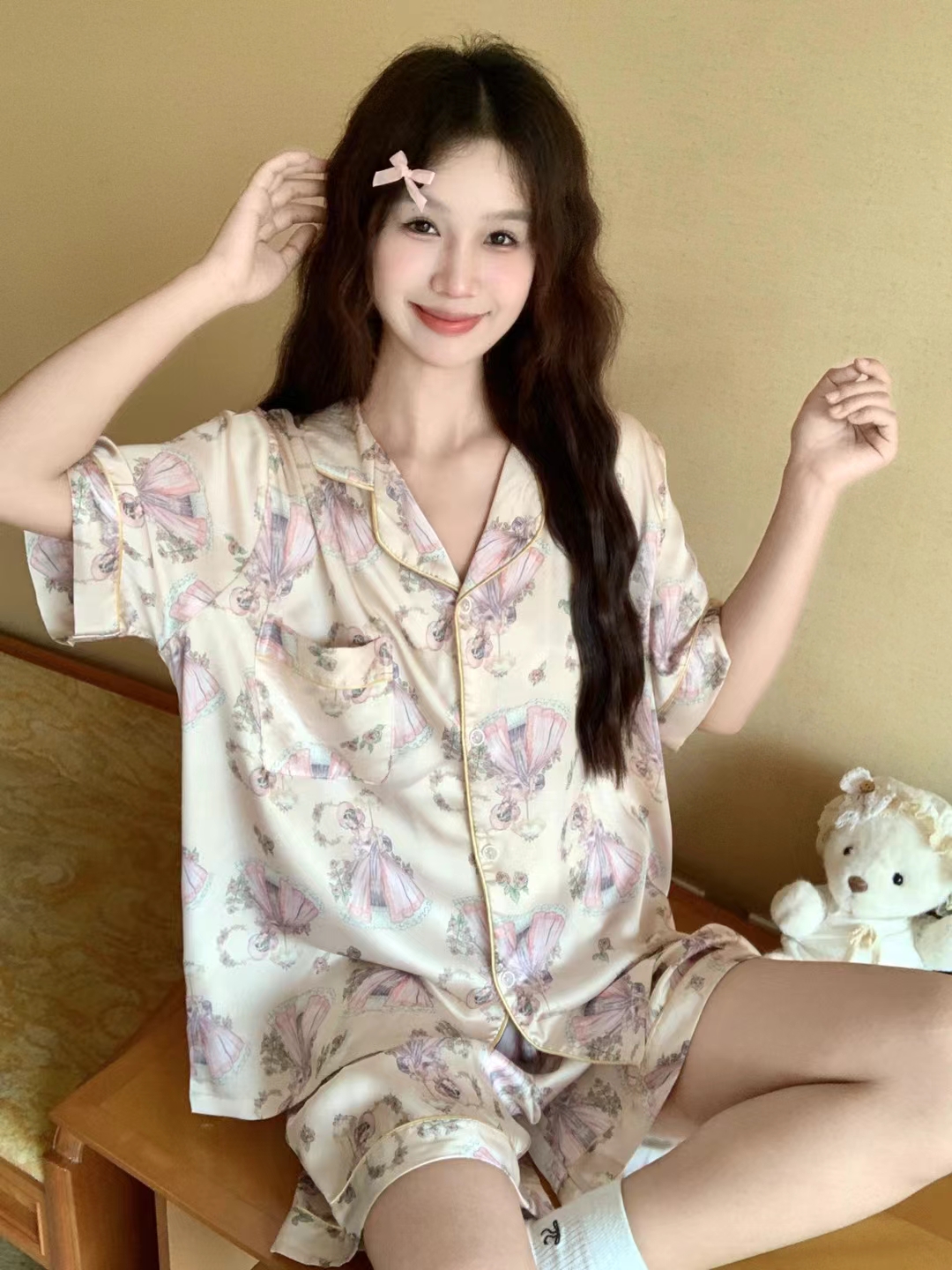 【饭饭专属】加肥加大260斤可穿睡衣女夏季新款冰雪丝柔滑家居服