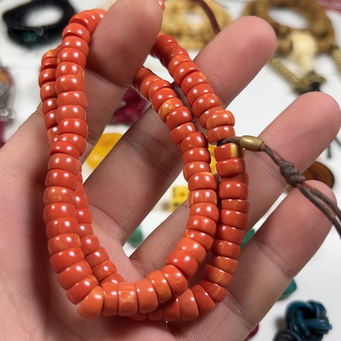 风****星月菩提吊坠藏传原装橘料念珠