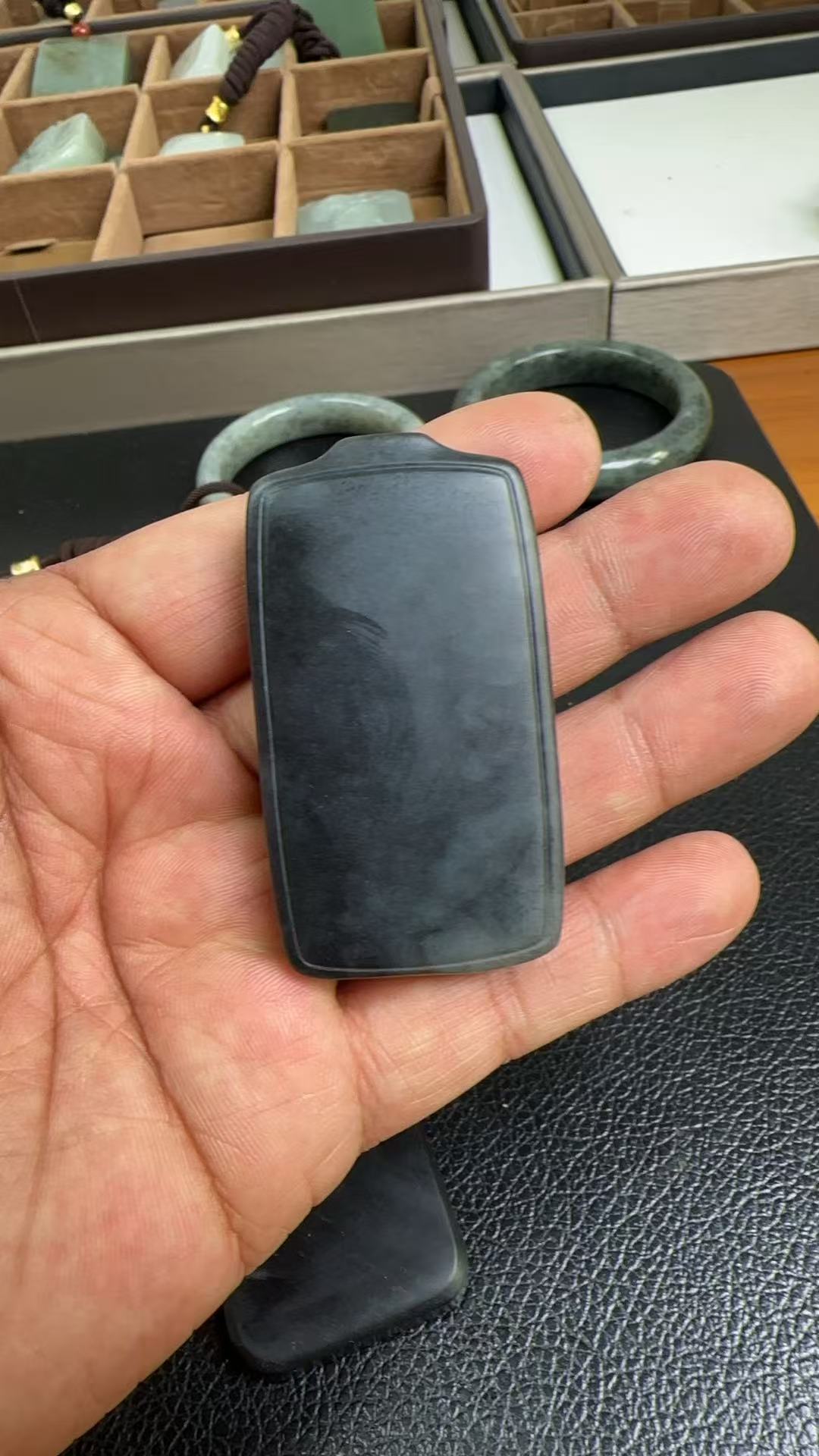 《老白精选》纯天然和田玉平安无事牌吊坠