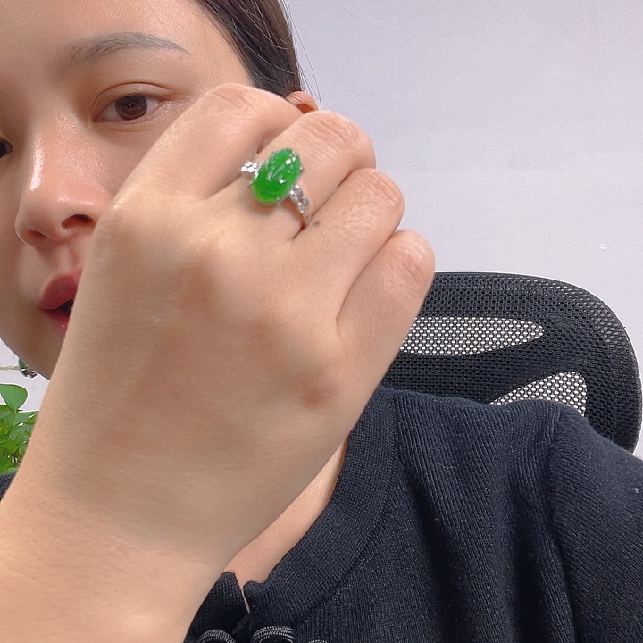 翡翠银S925镶嵌吊坠(不含链)