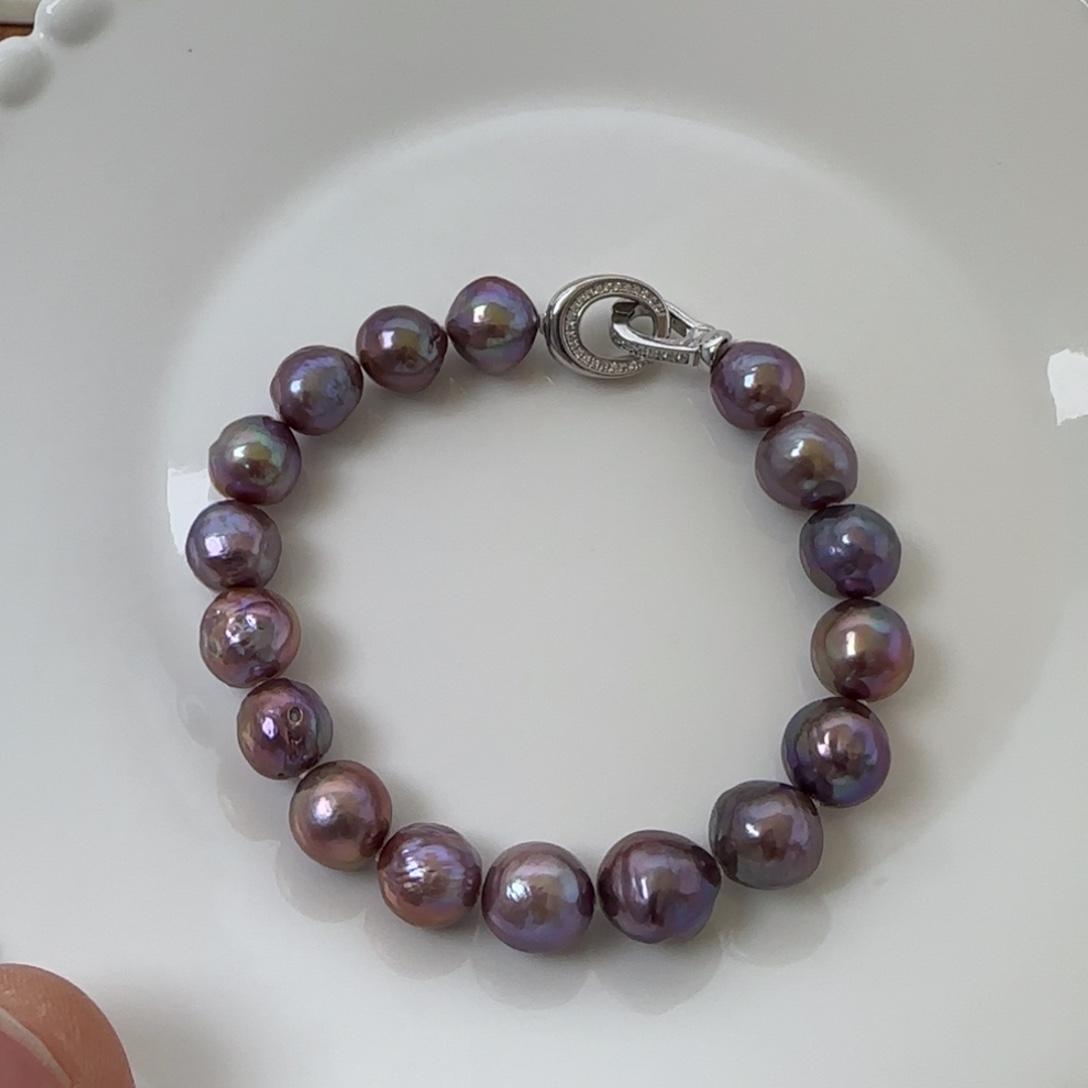 淡水珍珠手串银S925镶嵌