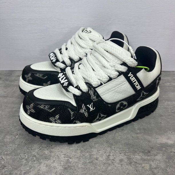 99新 LouisVuitton/路易威登 黑白牛仔胖丁trainer maxi正品/潮鞋