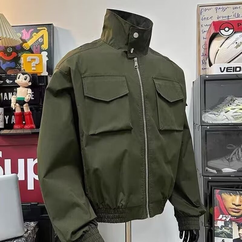 冬季轻骑兵棉服挺阔高级感宽松加厚痞帅短款立领棉衣外套潮