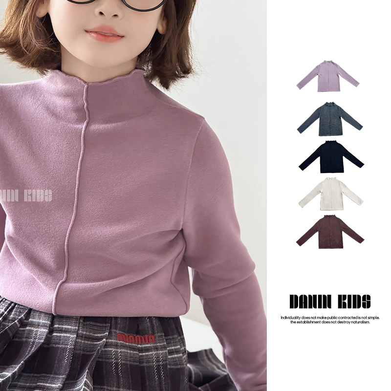 嗒囜【温暖小云朵】暖感德绒 轻盈无束感 女童秋冬装儿童打底衫上衣