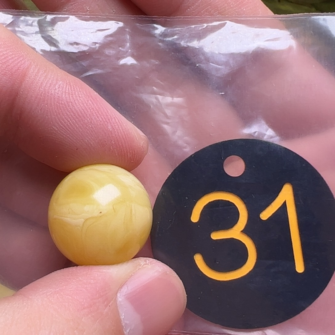 蜜蜡未镶嵌珠宝奇石18.5mm微花粉