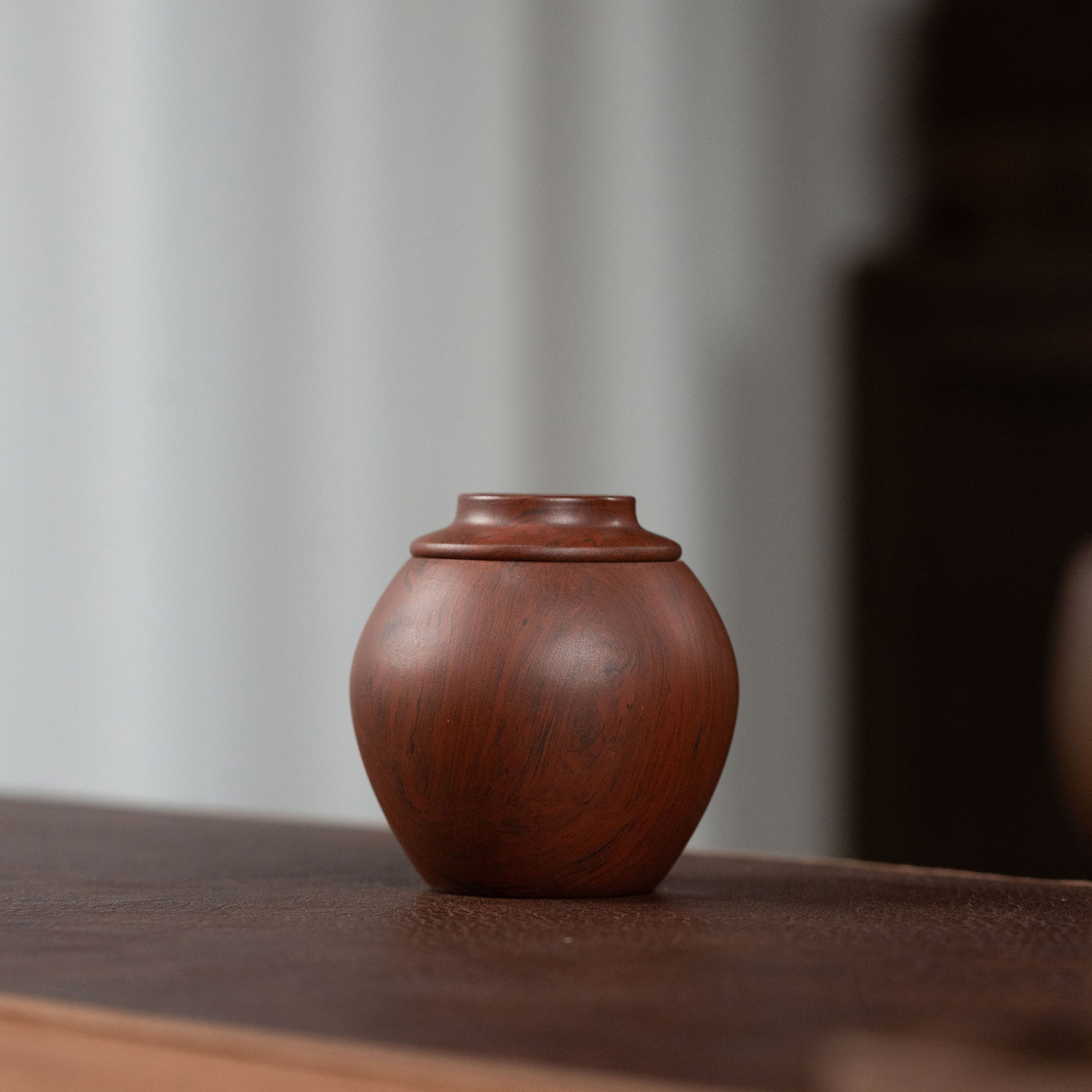 【利贞l绞泥松果茶叶罐】原矿绞泥 高约8.5cm手工制茶具CHTY