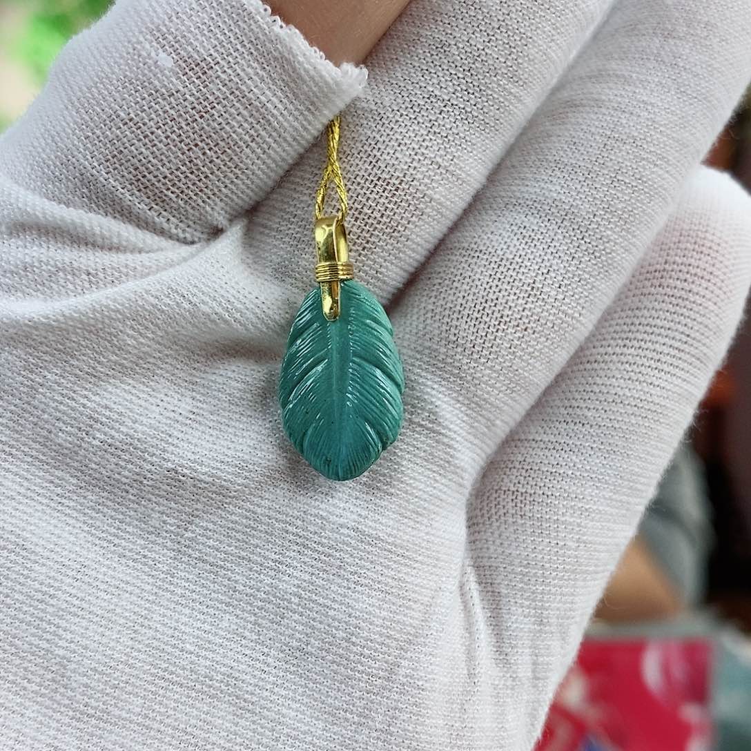 绿松石珠宝奇石银S925镀金镶嵌