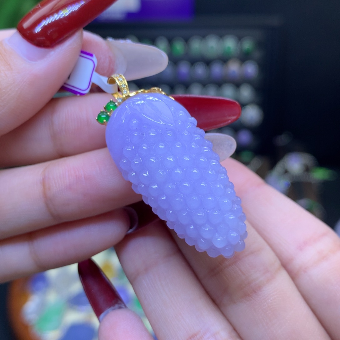 翡翠颈饰18K金镶嵌天然