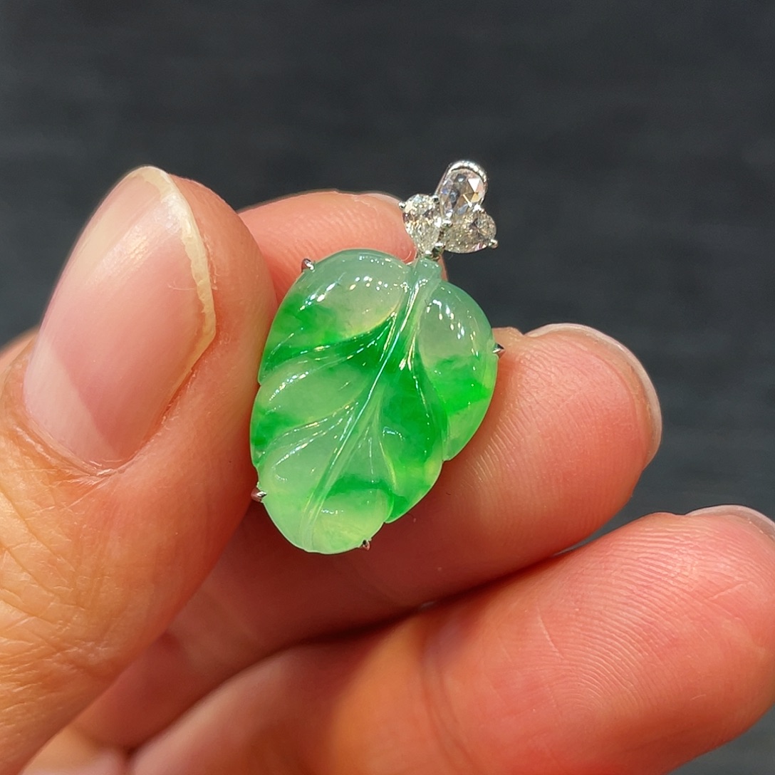 未镶嵌定制翡翠叶子