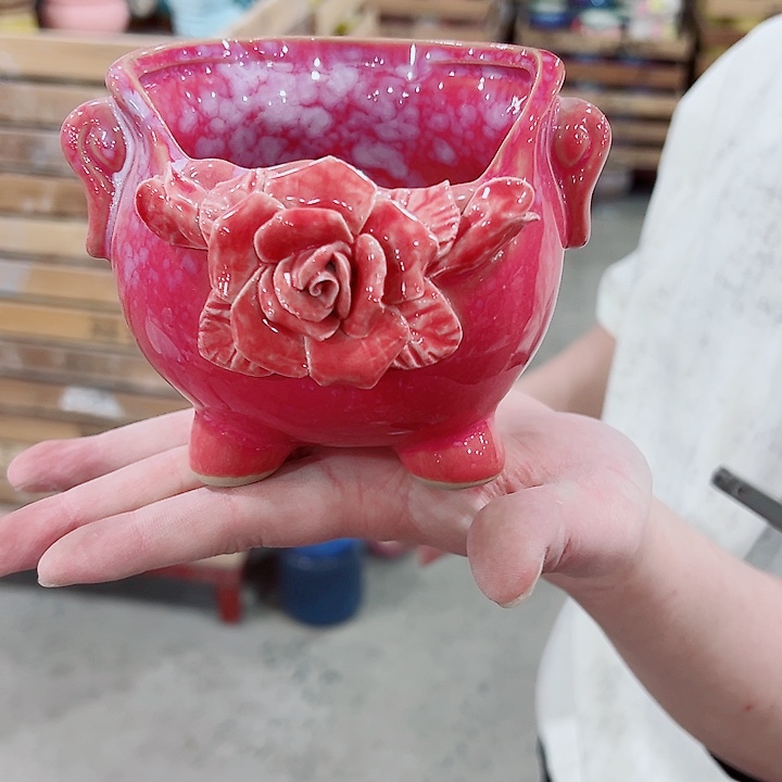 有孔，凑单福利满10元发货陶瓷多肉花盆！