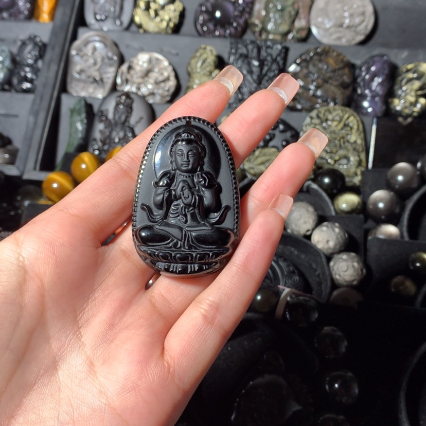 【闪购商品】黑曜岩颈饰未镶嵌湖****门