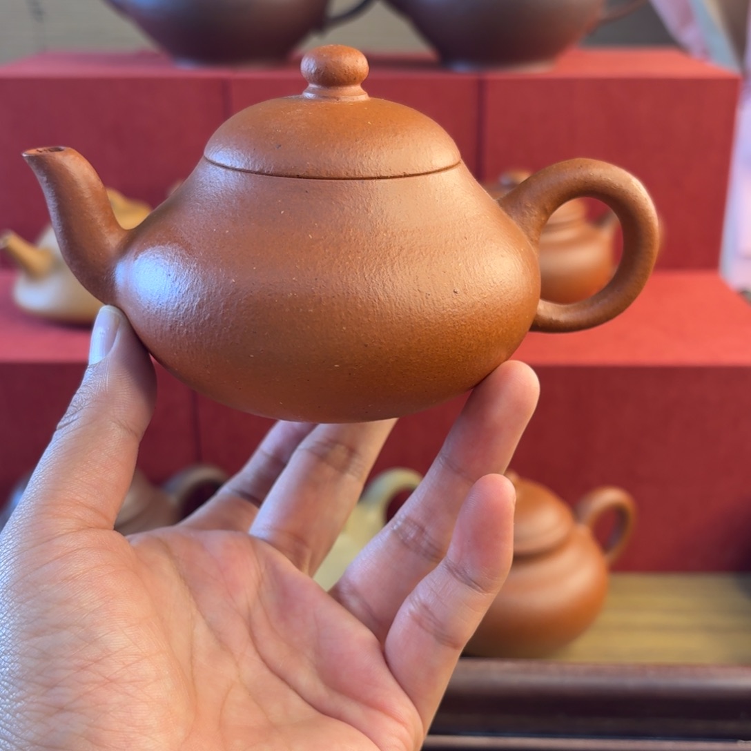红泥茶壶微微瑕手工料红黄泥半手容量230