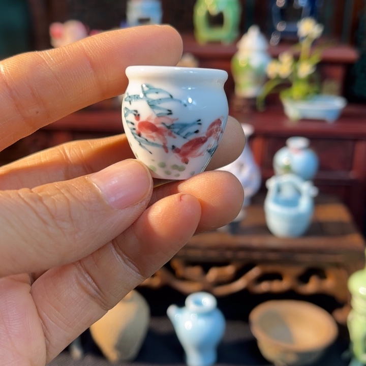 摆件微陶老王迷你花瓶