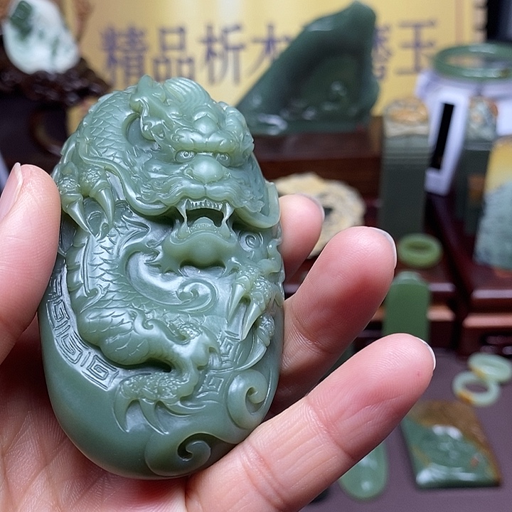 岫岩老玉（透闪石质玉）析木未镶嵌闪****儿