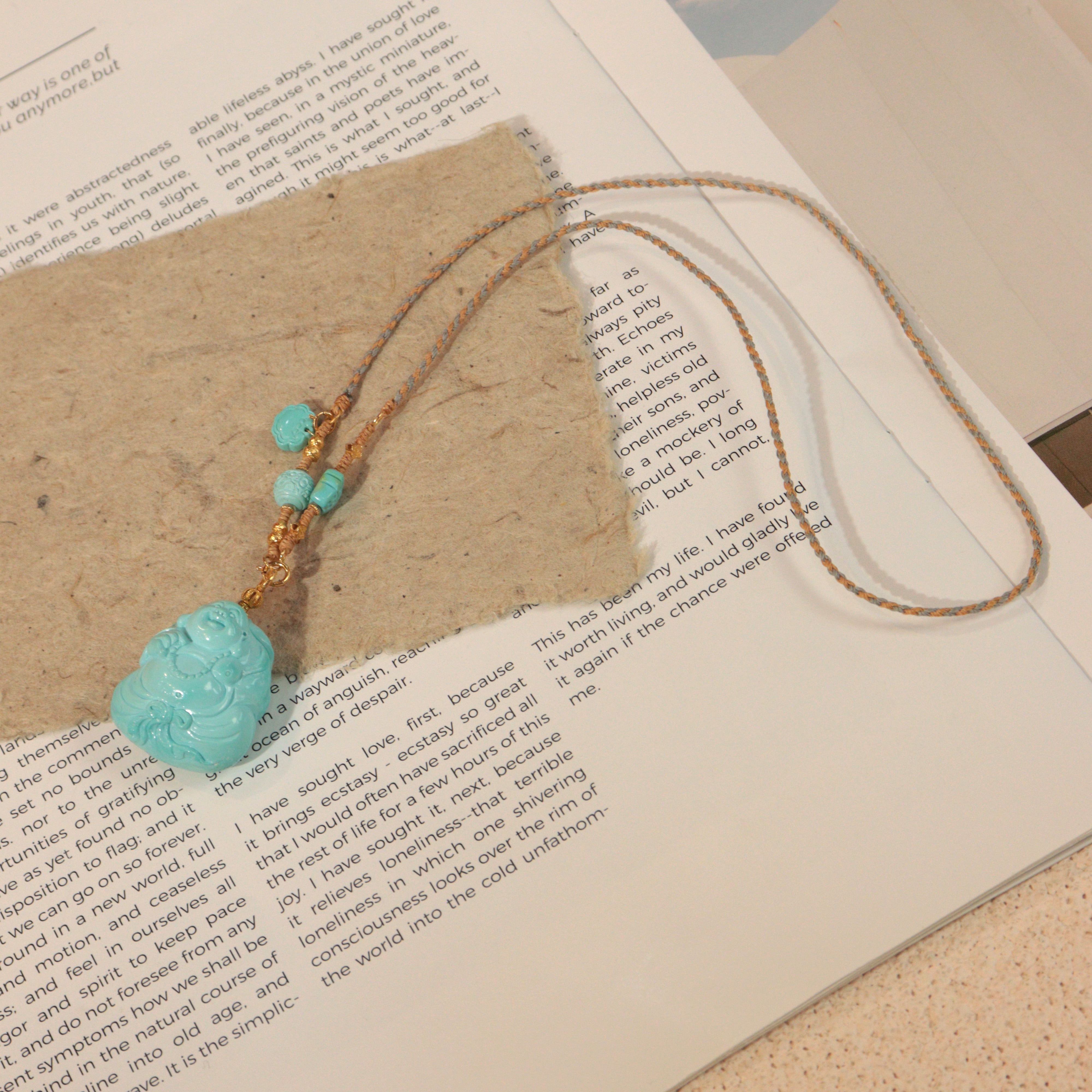 霖泽|绿松石弥勒佛项链18k金LZ2025122106