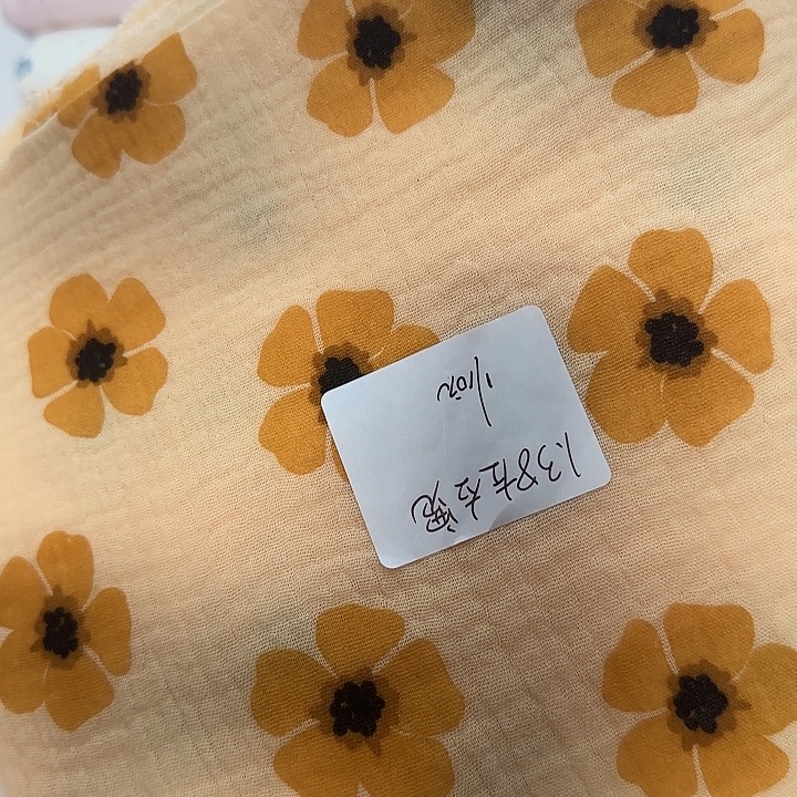 橘色小花纱布2米长