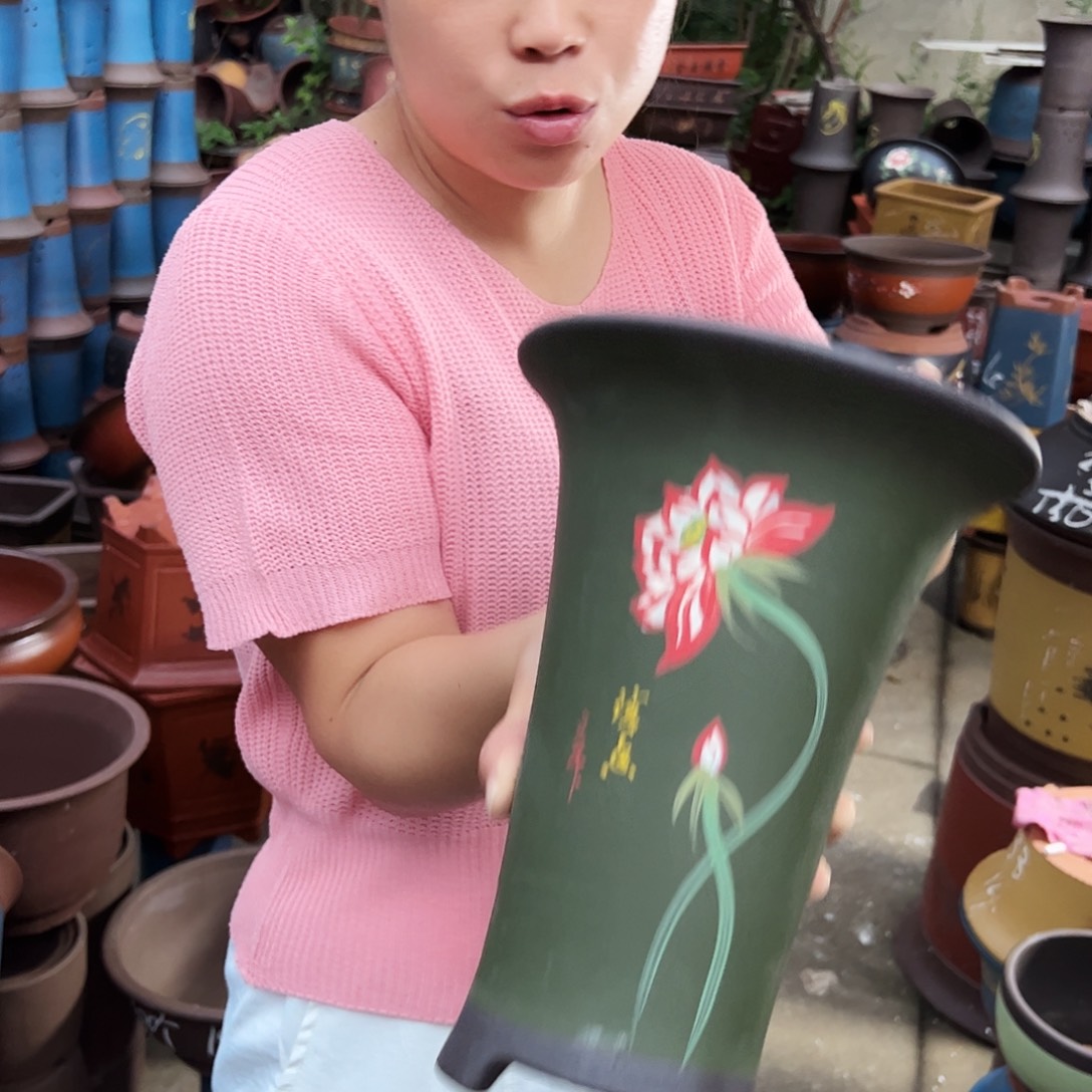 绿色小号一念花开花盆花盆花盆