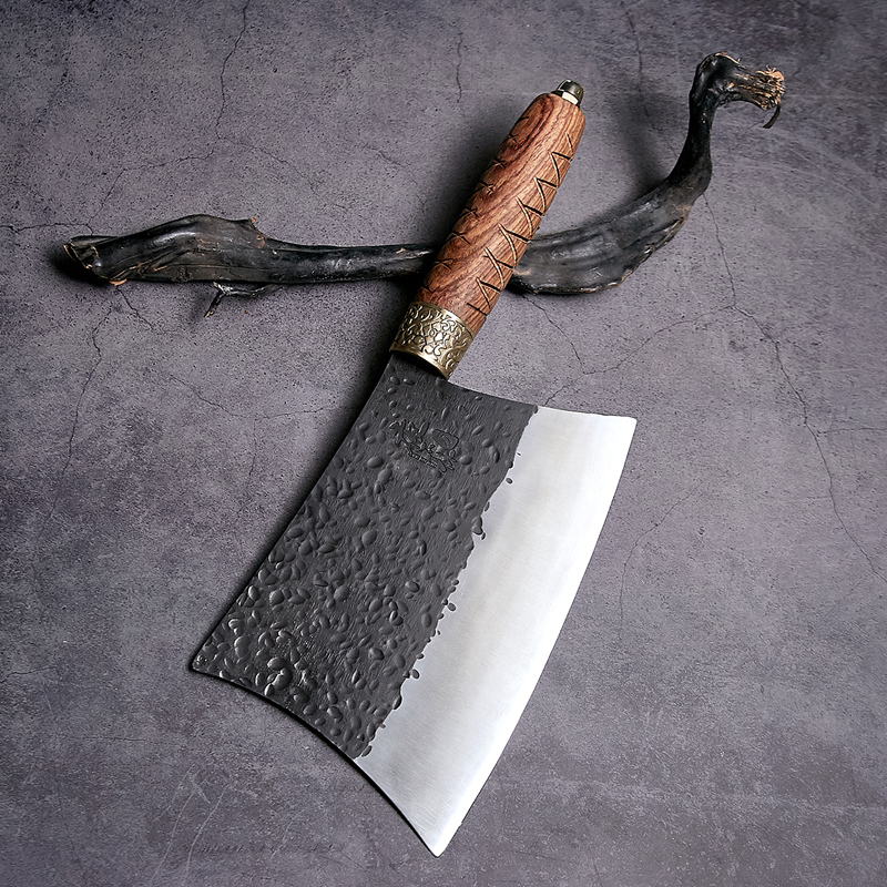 李麻子李麻子手工锻打复合钢砍骨刀斩骨刀加厚商用剁骨刀