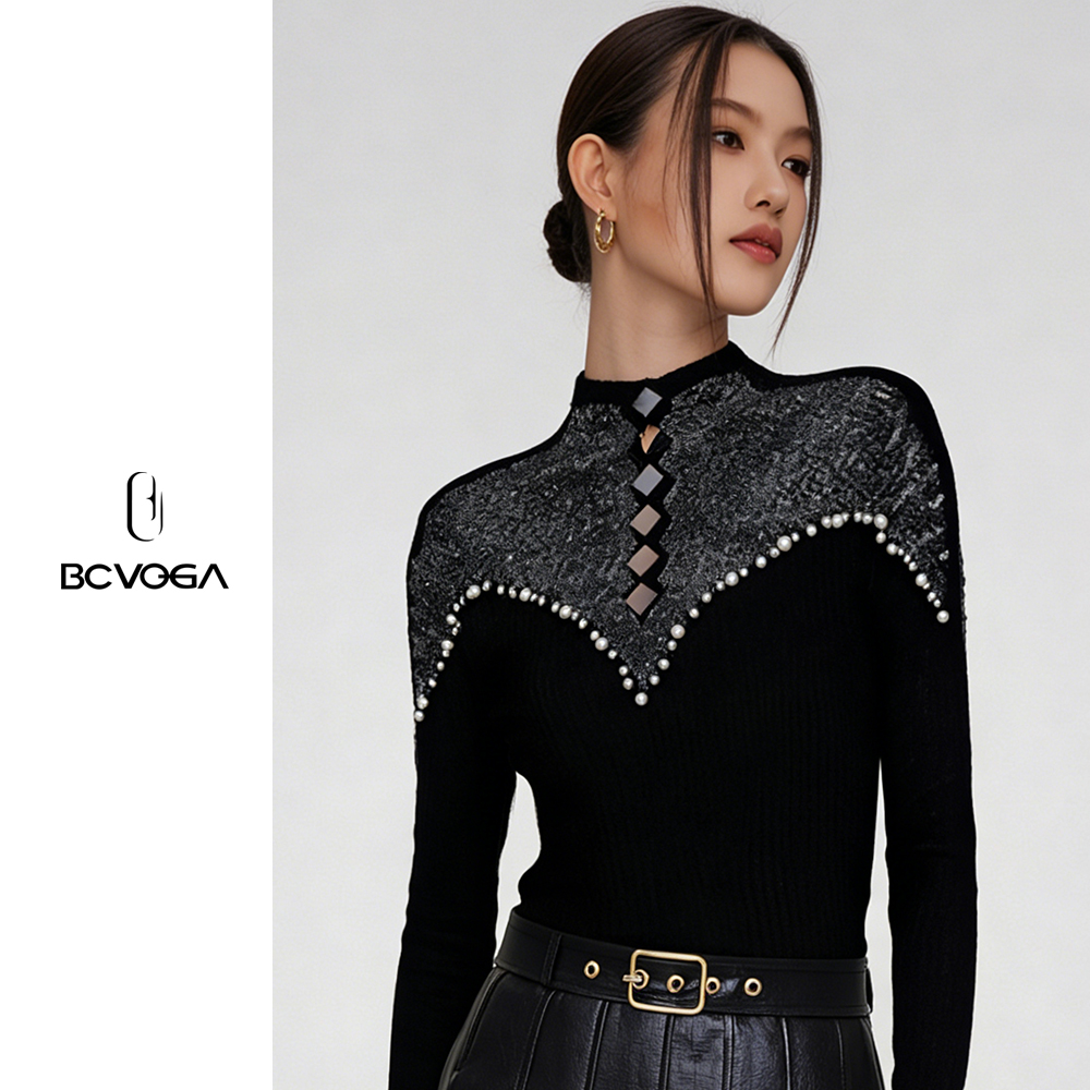 温柔修身百搭气质拼接打底衫秋冬内搭新款显瘦黑色蕾丝上衣长袖