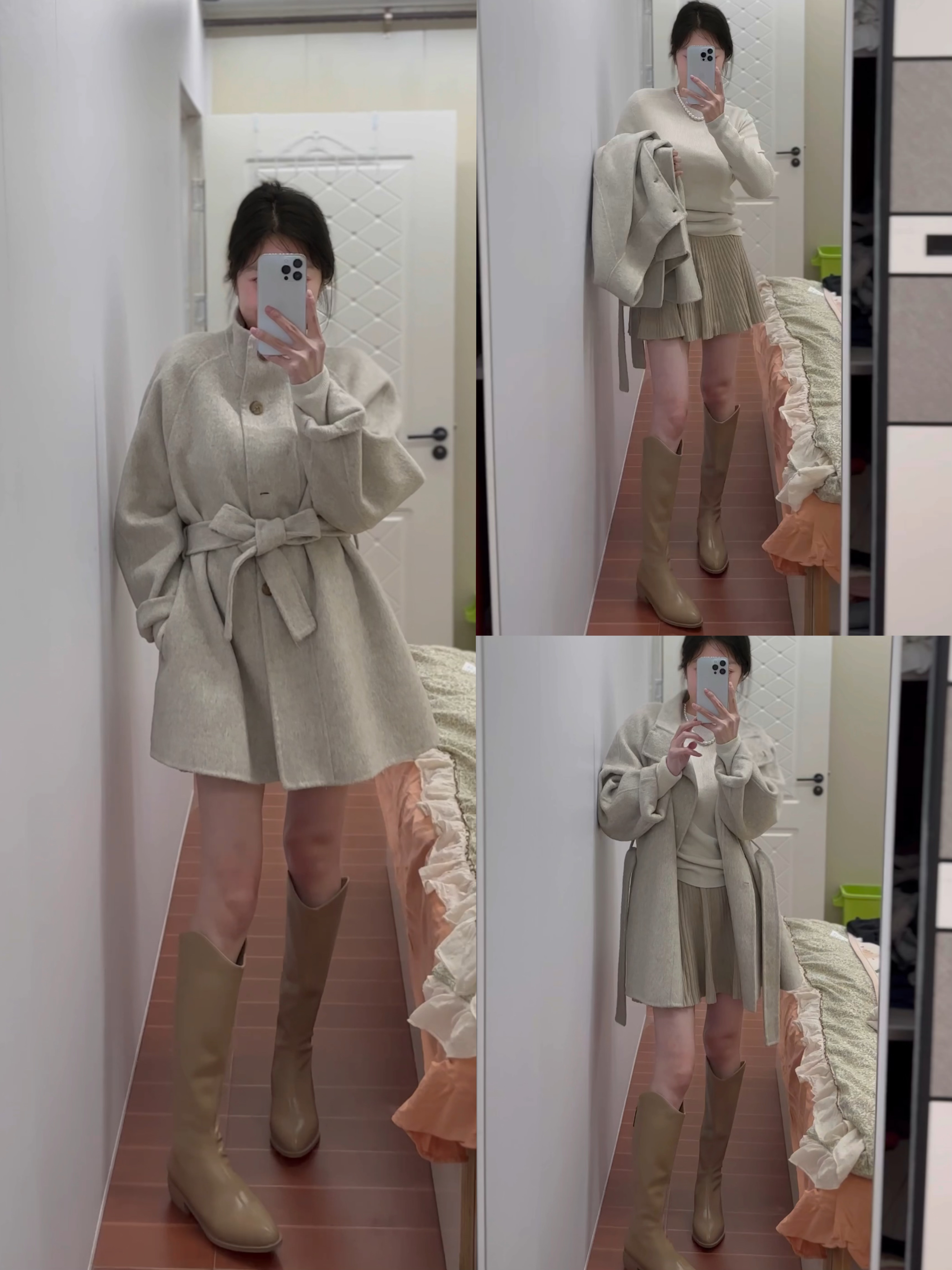 立领中长款毛呢大衣气质简约2024年秋冬新款外套显瘦小个子网红