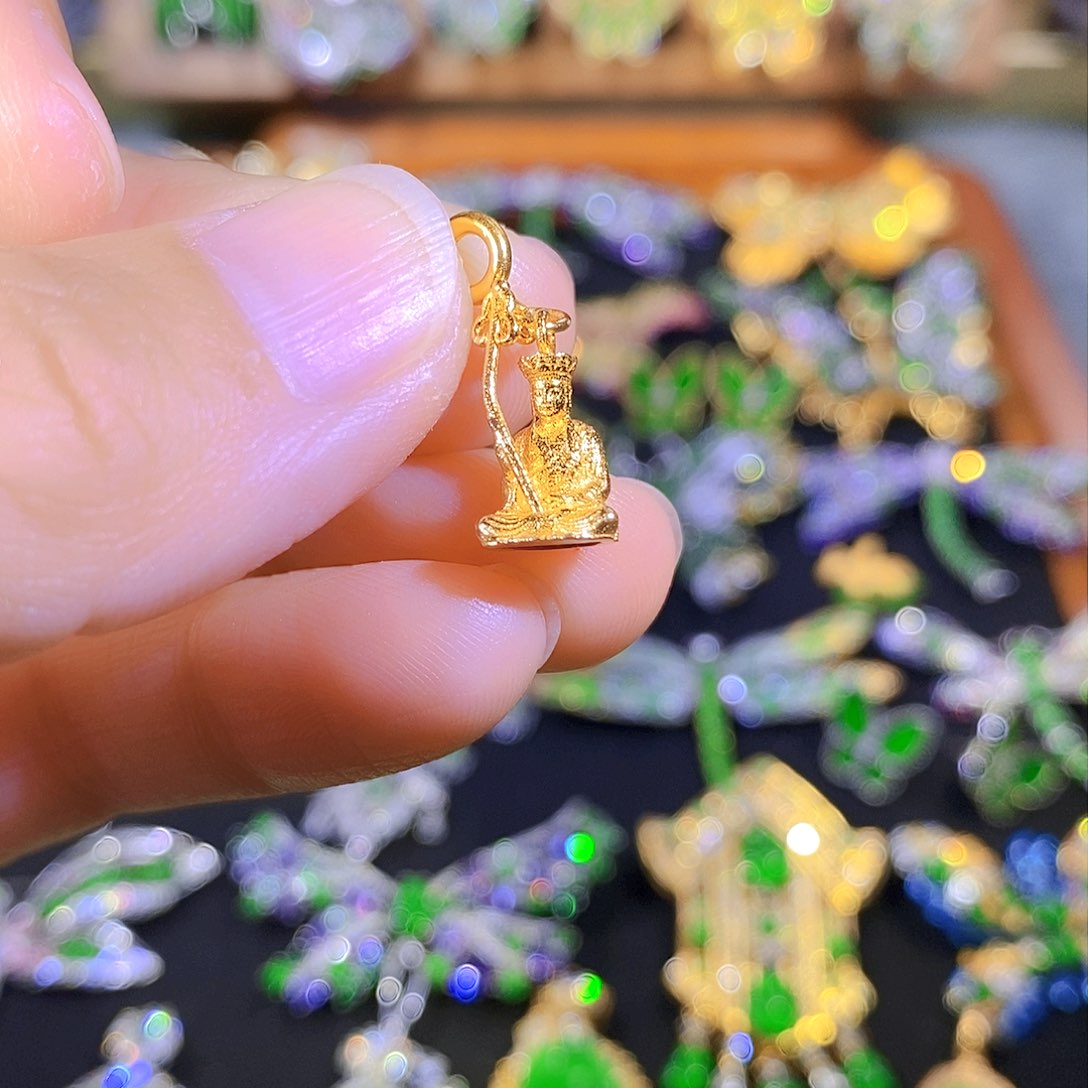 吊坠(不含链)银S925镶嵌翡翠