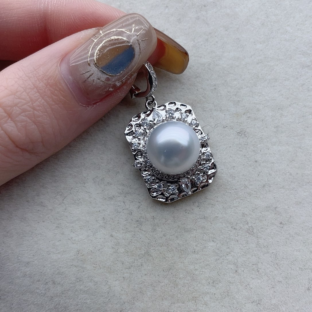 吊坠90海水珍珠银S925镶嵌