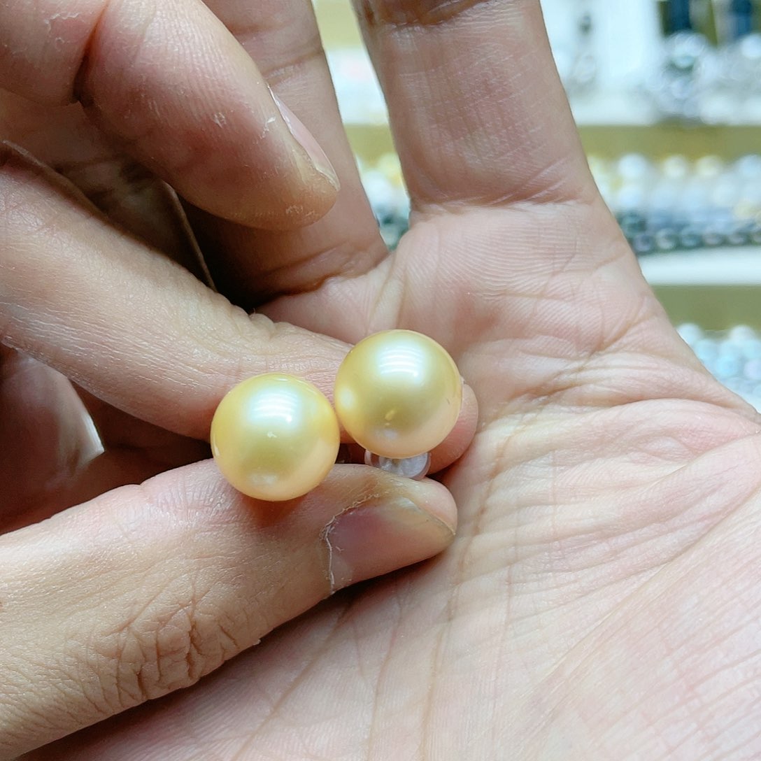 海水珍珠耳饰银S925镶嵌