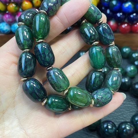 玛瑙未镶嵌手饰冰青紫龙鳞1318