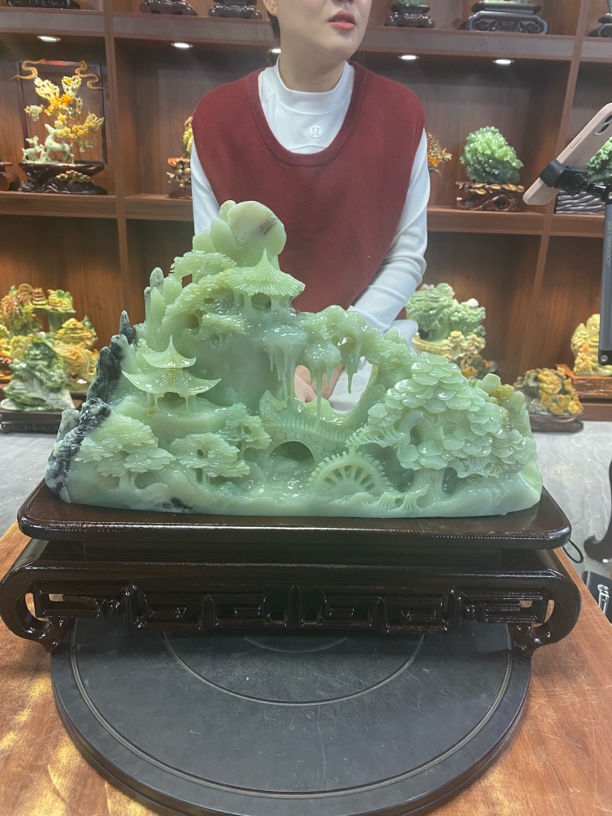 摆件新中式玄关山水摆件办公室摆件